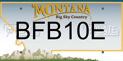 BFB10E Montana License Plate