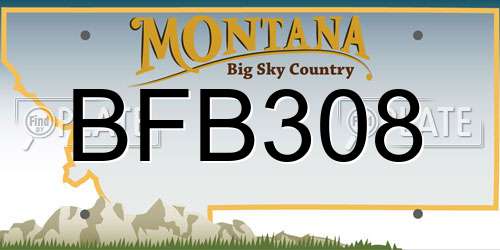 BFB308 Montana License Plate