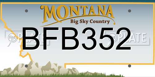 BFB352 Montana License Plate