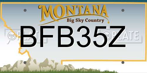 BFB35Z Montana License Plate