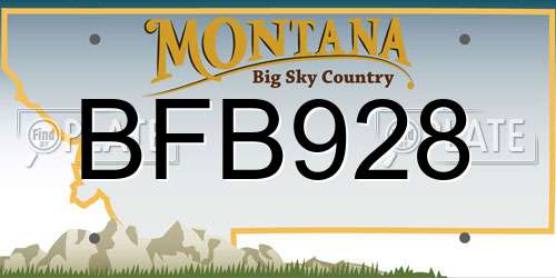BFB928 Montana License Plate