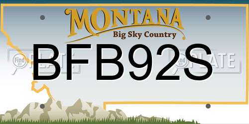 BFB92S Montana License Plate