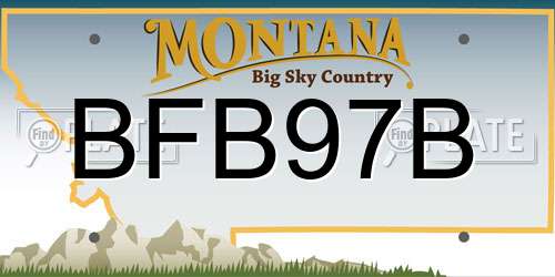 BFB97B Montana License Plate