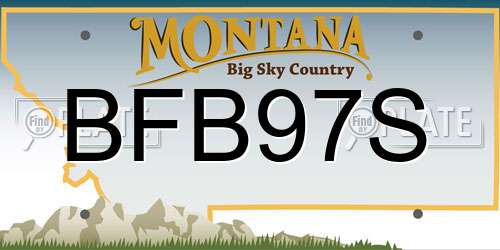 BFB97S Montana License Plate