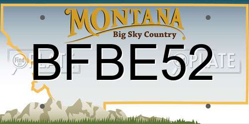 BFBE52 Montana License Plate