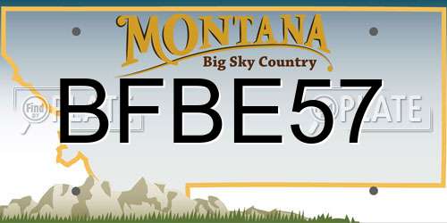 BFBE57 Montana License Plate