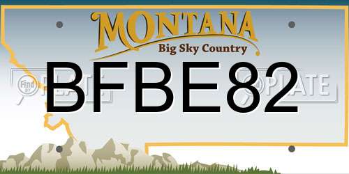 BFBE82 Montana License Plate