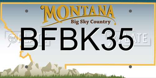 BFBK35 Montana License Plate