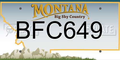 BFC649 Montana License Plate