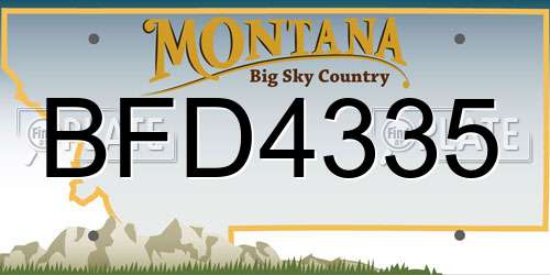 BFD4335 Montana License Plate