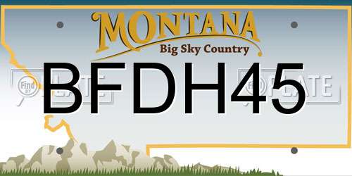 BFDH45 Montana License Plate