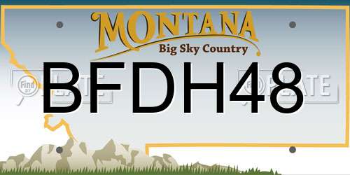 BFDH48 Montana License Plate