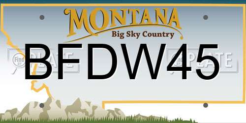 BFDW45 Montana License Plate