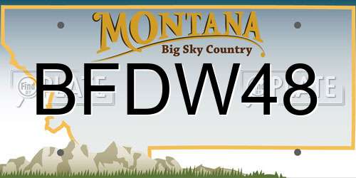 BFDW48 Montana License Plate