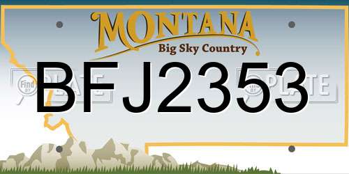 BFJ2353 Montana License Plate