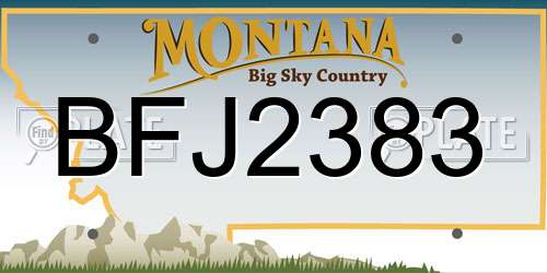 BFJ2383 Montana License Plate