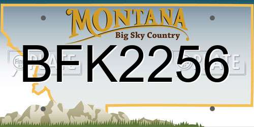 BFK2256 Montana License Plate