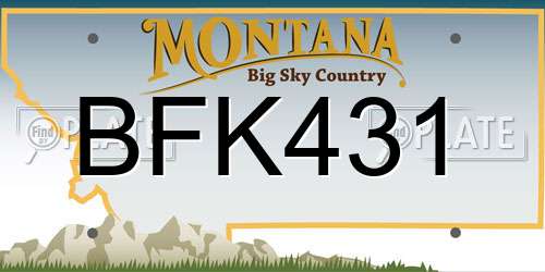 BFK431 Montana License Plate