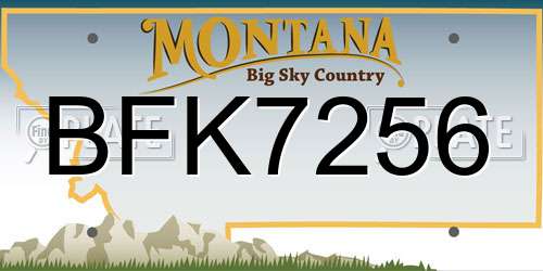 BFK7256 Montana License Plate