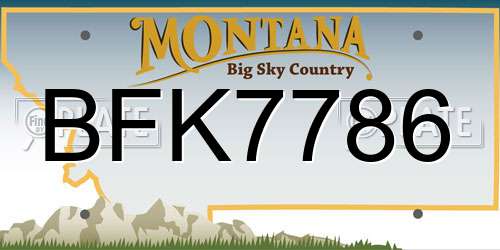 BFK7786 Montana License Plate
