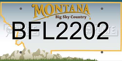 BFL2202 Montana License Plate