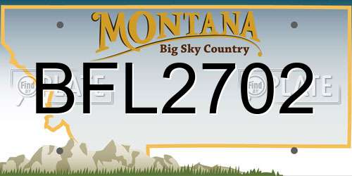 BFL2702 Montana License Plate