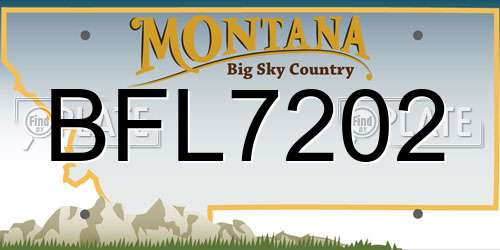 BFL7202 Montana License Plate