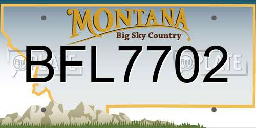 BFL7702 Montana License Plate
