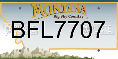 BFL7707 Montana License Plate