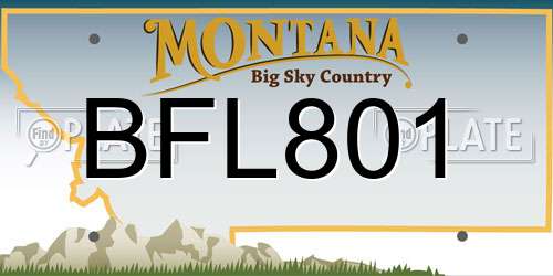 BFL801 Montana License Plate