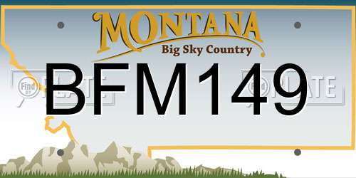 BFM149 Montana License Plate