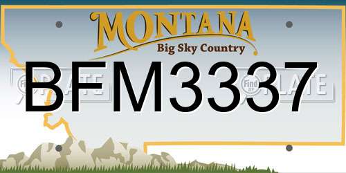 BFM3337 Montana License Plate