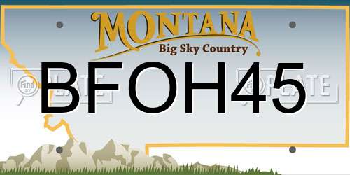 BFOH45 Montana License Plate