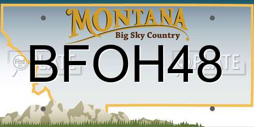 BFOH48 Montana License Plate