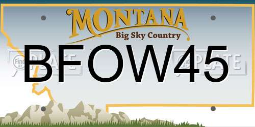 BFOW45 Montana License Plate