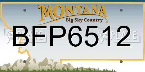 BFP6512 Montana License Plate