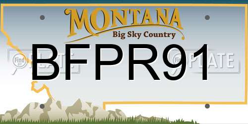 BFPR91 Montana License Plate