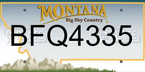 BFQ4335 Montana License Plate