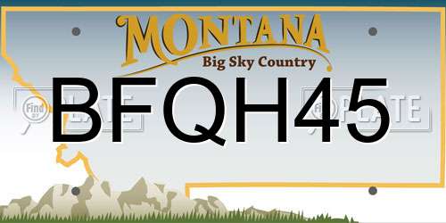 BFQH45 Montana License Plate