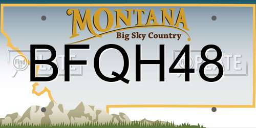BFQH48 Montana License Plate