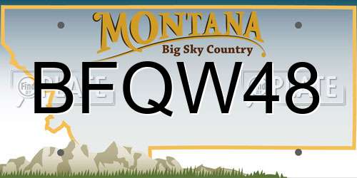 BFQW48 Montana License Plate