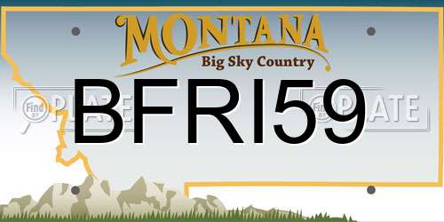 BFRI59 Montana License Plate