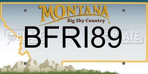 BFRI89 Montana License Plate