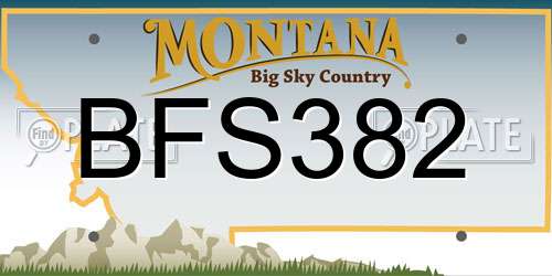 BFS382 Montana License Plate