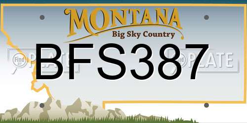 BFS387 Montana License Plate
