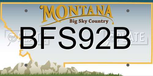 BFS92B Montana License Plate