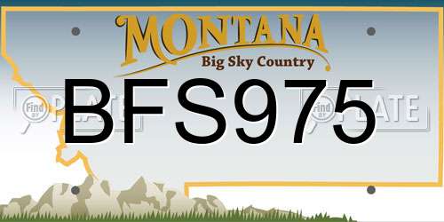 BFS975 Montana License Plate