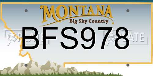 BFS978 Montana License Plate