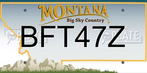 BFT47Z Montana License Plate