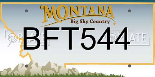 BFT544 Montana License Plate